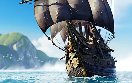  航海船 数字 绘画 船 AI艺术 海 景观  电脑壁纸 4K壁纸