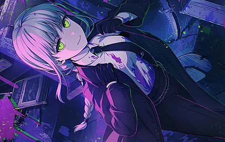 微笑 辫子 马尾辫 动漫 动漫女孩  电锯人 手套 刀  电脑壁纸 4K壁纸