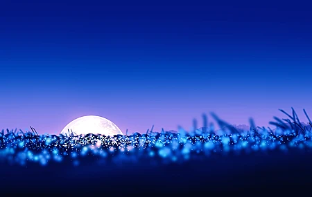 AI艺术 插图 风景 夜间 夜景 紫色 月亮  电脑壁纸 4K壁纸