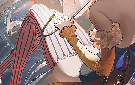 长发 初音 花 水滴 水 长袜 动漫女孩  手机壁纸 4K壁纸