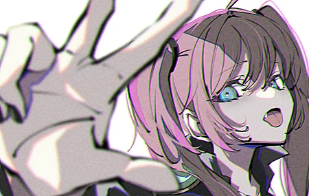 粉色头发 蓝眼睛  动漫女孩 双尾  电脑壁纸 4K壁纸