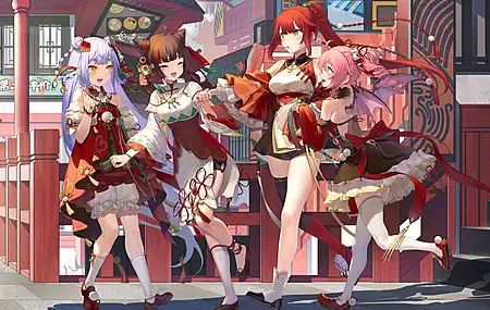 中国服装 动漫女孩 动漫 长发 兽耳 可爱 萝莉 虚拟YouTube 电脑壁纸 8K壁纸