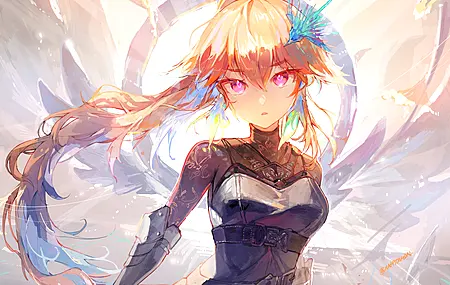 长发 头发 马尾辫 虚拟 动漫女孩  电脑壁纸 4K壁纸