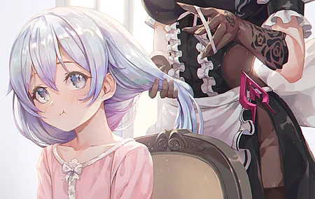 动漫 动漫女孩 AI艺术 短发 女仆 可爱 萝莉  手机壁纸 4K壁纸