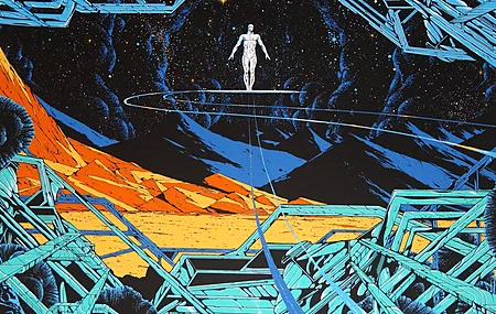 科幻 银色 冲浪者 科幻 概念 宇宙 飞船 电脑壁纸 4K壁纸