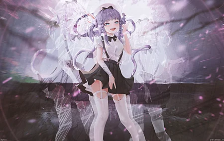 动漫 动漫女孩 画中画 大腿  电脑壁纸 4K壁纸