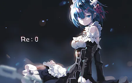 短发 蓝头发 蓝眼睛 动漫 动漫女孩 从零开始的异世界生活  电脑壁纸 4K壁纸