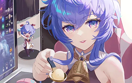 原神 动漫 动漫女孩 紫色 头发 可爱 动画 游戏 电脑壁纸 4K壁纸