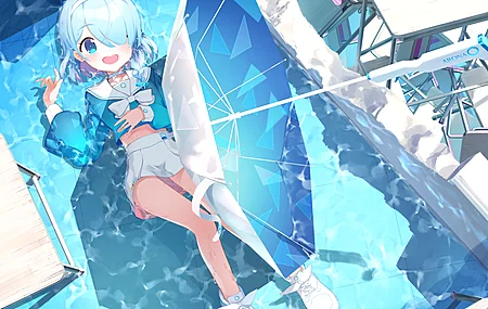 蓝眼睛 蓝头发 女学生 蔚蓝档案 动漫女孩 校服 动漫 游戏 水手制服   电脑壁纸 4K壁纸