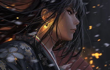 女性 人物 脸 侧面 幻想女孩  绘画 特写 AI艺术 幻想艺术  电脑壁纸 4K壁纸