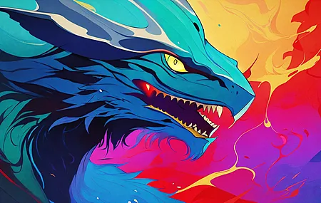 艺术 彩色  龙 绘画 艺术 电脑壁纸 4K壁纸