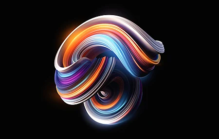 抽象 彩色 AI艺术 简单 黑色 形状  电脑壁纸 4K壁纸