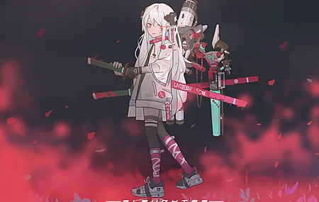 武器 头巾 武士刀 动漫 明日方舟 绘画 女孩  电脑壁纸 4K壁纸