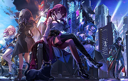 刀锋 崩坏 星际铁路 动漫 动漫女孩 银狼 天空  城市 建筑 猫 灯光 游戏  电脑壁纸 4K壁纸