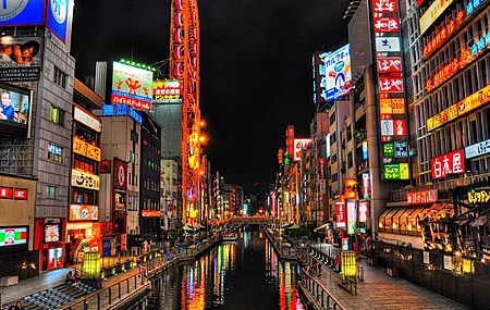  城市 景观 灯光 水 建筑 夜晚 夜景  电脑壁纸 4K壁纸