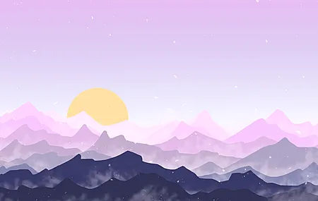 抽象 太阳 AI艺术 山脉 自然 风景  电脑壁纸 4K壁纸