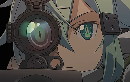 眼睛 女孩 刀剑神域 狙击步枪 动漫 动漫女孩 持枪  电脑壁纸 4K壁纸