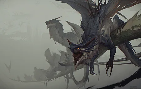  奇幻艺术 雾 龙 生物 绘画 艺术 电脑壁纸 4K壁纸