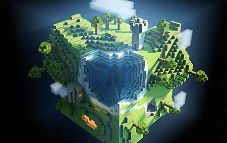 游戏 AI艺术 我的世界 艺术 立方体 行星  电脑壁纸 4K壁纸