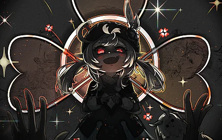 红眼睛 嘴 原神 动漫 动漫女孩 眼睛 暗黑 电脑壁纸 4K壁纸