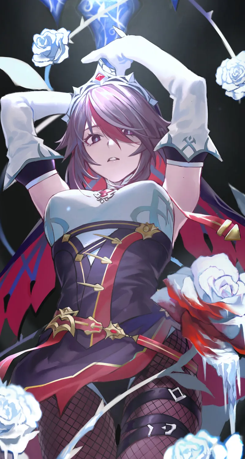 动漫 动漫女孩 原神 罗莎莉亚 原神 手套 鲜花  手机壁纸 4K壁纸