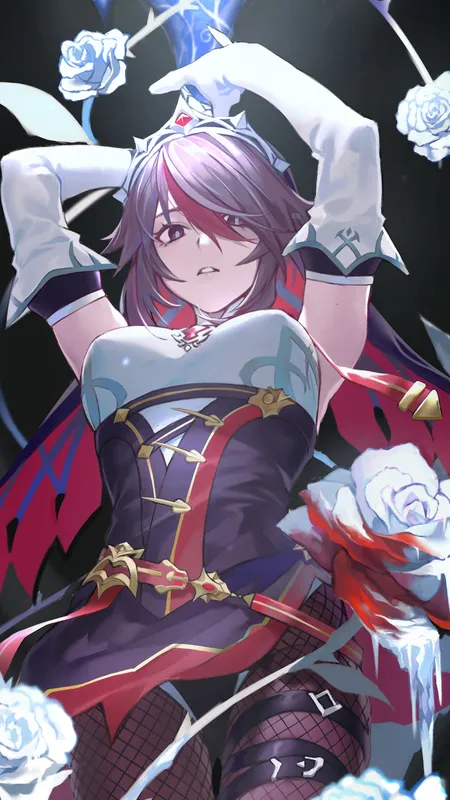 动漫 动漫女孩 原神 罗莎莉亚 原神 手套 鲜花  手机壁纸 4K壁纸