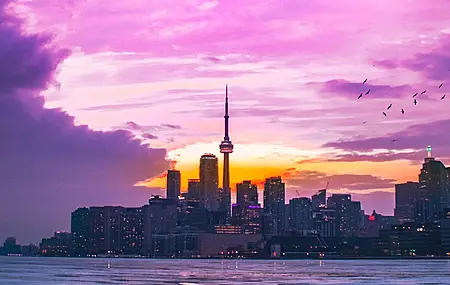 日落 城市 建筑 上海 黄昏 日落 紫色 手机壁纸 4K壁纸