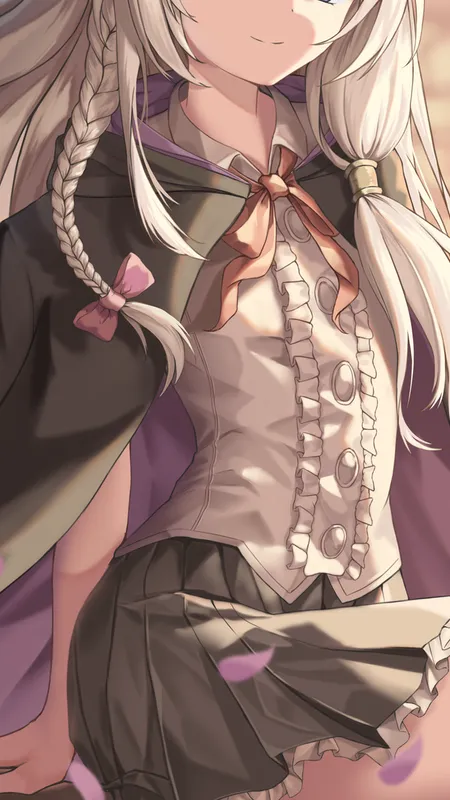 女巫 蓝眼睛  动漫女孩 动漫 巫师帽子 银发  手机壁纸 4K壁纸