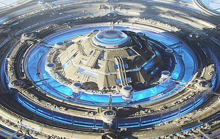 AI艺术 插图 科幻 未来主义 城市 未来 城市 概念艺术 游戏 宇宙 飞船 电脑壁纸 4K壁纸