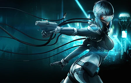 虚构 角色 攻壳机动队 草木本子 青色 动漫 科幻 机械 科技 电脑壁纸 4K壁纸