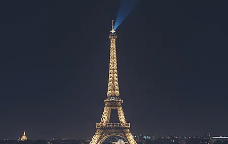 埃菲尔铁塔 夜 夜空 城市景观 法国 欧洲 地标  电脑壁纸 4K壁纸