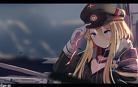 长发 金发 蓝眼睛 动漫 动漫女孩 数字艺术 艺术品 肖像 帽子 地球仪 蔚蓝档案 电脑壁纸 4K壁纸