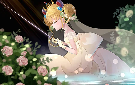 金发 蓝色 眼睛 动漫女孩 动漫  电脑壁纸 4K壁纸