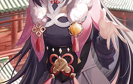 红眼 原神 动漫 云锦 动漫少女 烟火 黑发  手机壁纸 4K壁纸