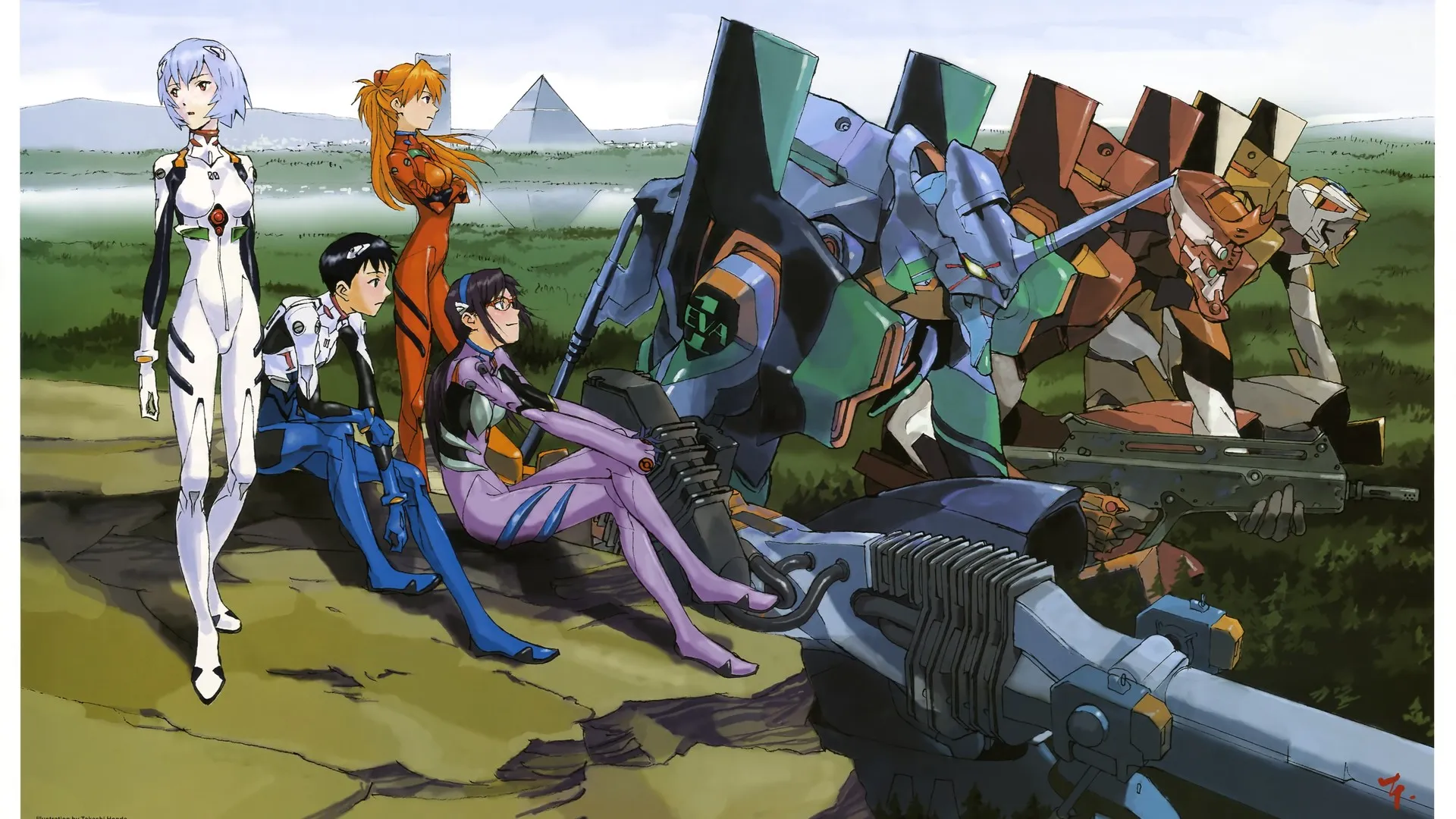 动漫 霓虹灯创世纪福音 明日香 蓝力索鲁 伊卡利真司 单位 机甲 机甲男孩 机械女孩  电脑壁纸 4K壁纸