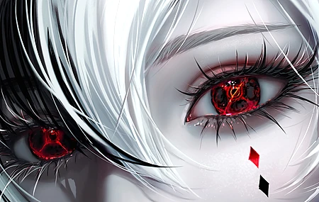 女人 眼睛 脸 红眼 游戏 女孩 数字艺术 艺术品 插图 数字绘画  电脑壁纸 4K壁纸