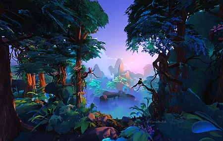 虚幻引擎 数字艺术 森林 天空 AI艺术 概念设计 电脑壁纸 4K壁纸