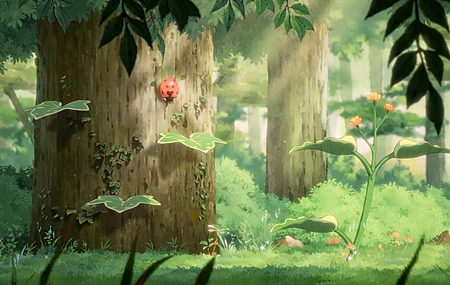 自然 树木 植物 树叶 绘画 草 瓢虫  游戏 艺术 数字艺术 唯美 治愈 电脑壁纸 4K壁纸