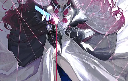 长发 闭眼 站立 动漫 动漫女孩 连衣裙 羽毛 葡萄酒 酒杯 原神 4K壁纸