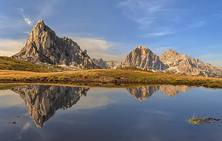 自然 风景 天空 云 山 草 水 反射 岩石  电脑壁纸 4K壁纸