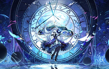 动漫 动漫女孩 时钟  电脑壁纸 8K壁纸