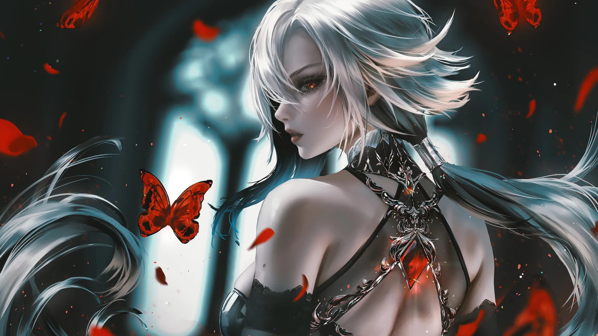 女人 长发 游戏 女孩 数字艺术 艺术品 插图 数字绘画 蝴蝶 昆虫   电脑壁纸 4K壁纸 原神