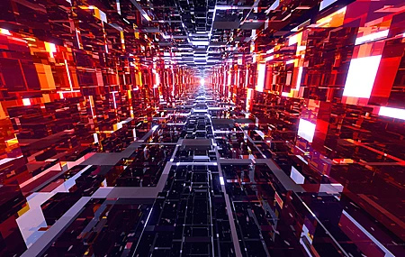 抽象 抽象 霓虹灯 隧道 明亮 发光 透视  电脑壁纸 4K壁纸