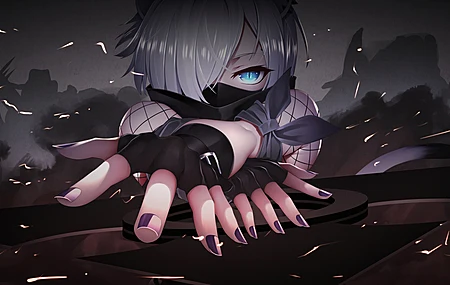  明日方舟 动漫女孩 面具 动漫 AI艺术 4K壁纸