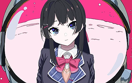 女学生 宇航员 虚拟 三次 动漫女孩 津野光男 宇航服 校服  4K壁纸