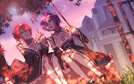 短发 蓝色头发 微笑 动漫 动漫女孩 从零开始 女佣 双胞胎 双生 Re 蕾姆