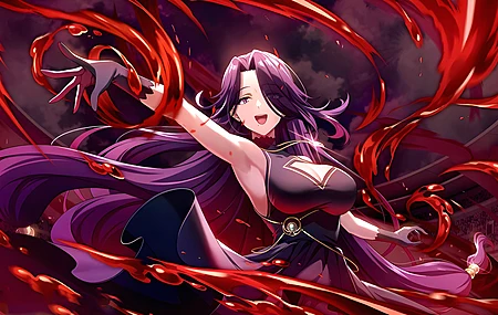 动漫 动漫女孩 紫色眼睛 暗影 灾厄魔女 奥罗拉 4K壁纸