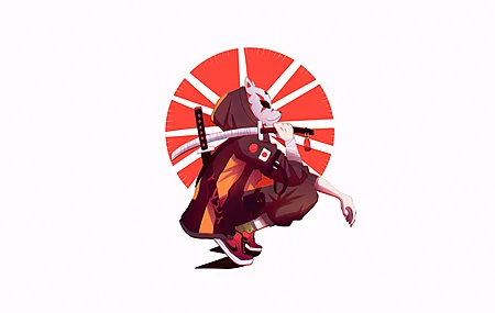 简单背景 图片 剑 武器 面具  4K壁纸