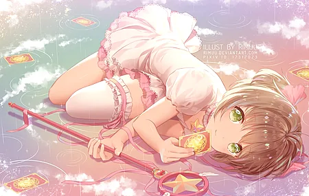 动漫女孩 百变小樱 小樱 魔法棒 魔卡 魔法卡片 库洛牌 4K壁纸