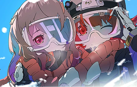 动漫女孩 动漫 滑雪 围巾  4K壁纸
